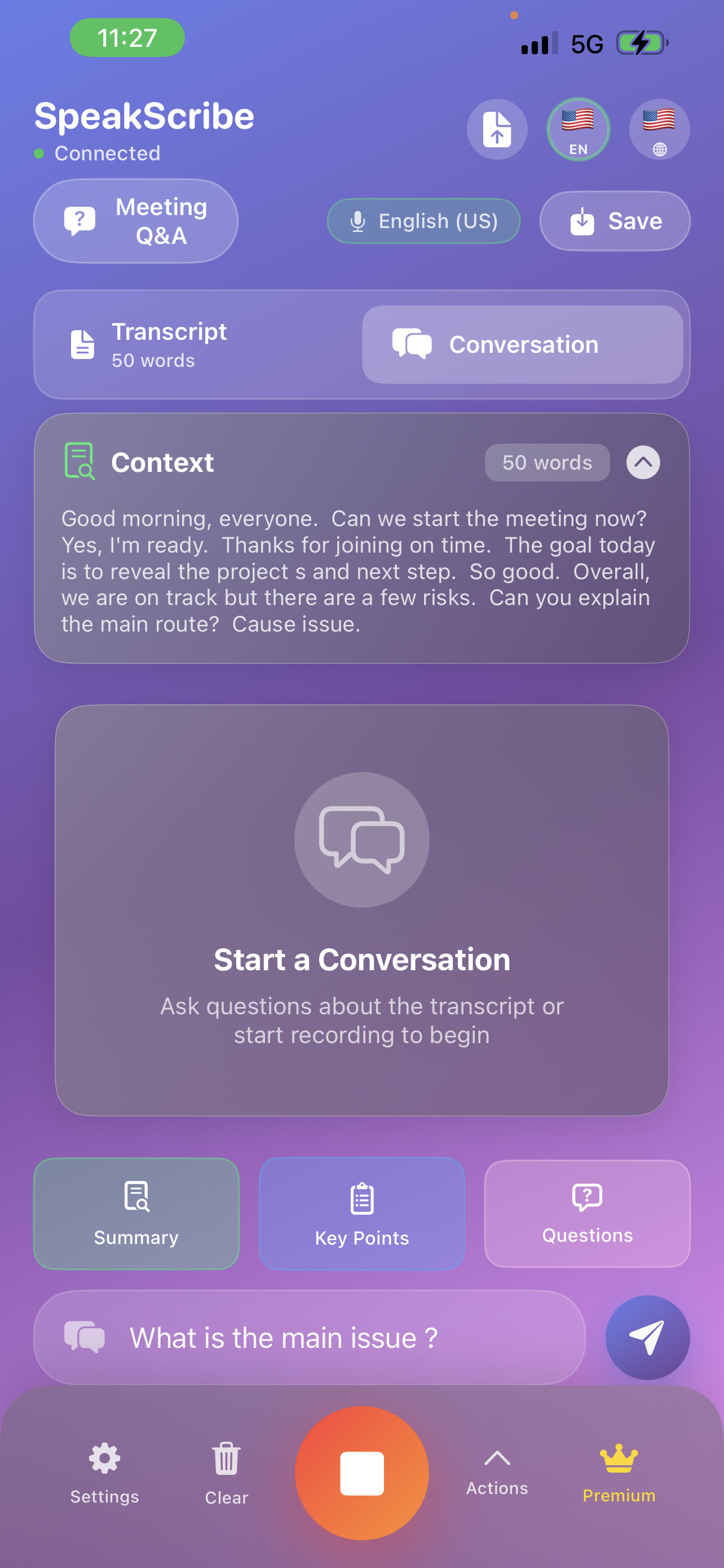 AI Questioning Meeting View 1